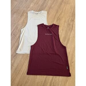 .0837 ASRV 3D Lite 2.0 Lycra Muscle Tank Crimson Beige Men’s Small Lot Set Of 2